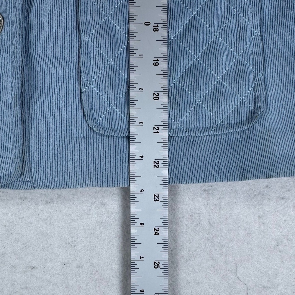 Alfred Dunner Petite Blue Corduroy Quilted Jacket Button Front Size 8P - Picture 5 of 8